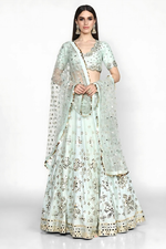 Thumbnail for Lehenga Mart Designer Wedding Lehenga Choli For Women - Sky Blue - Distacart
