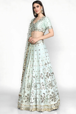 Thumbnail for Lehenga Mart Designer Wedding Lehenga Choli For Women - Sky Blue - Distacart