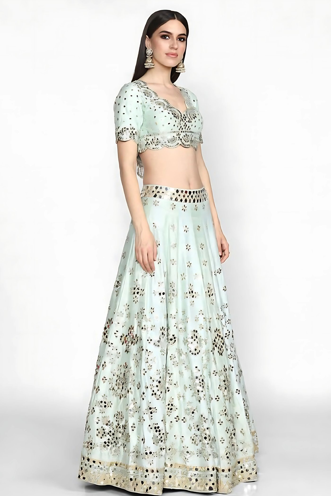Lehenga Mart Designer Wedding Lehenga Choli For Women - Sky Blue - Distacart