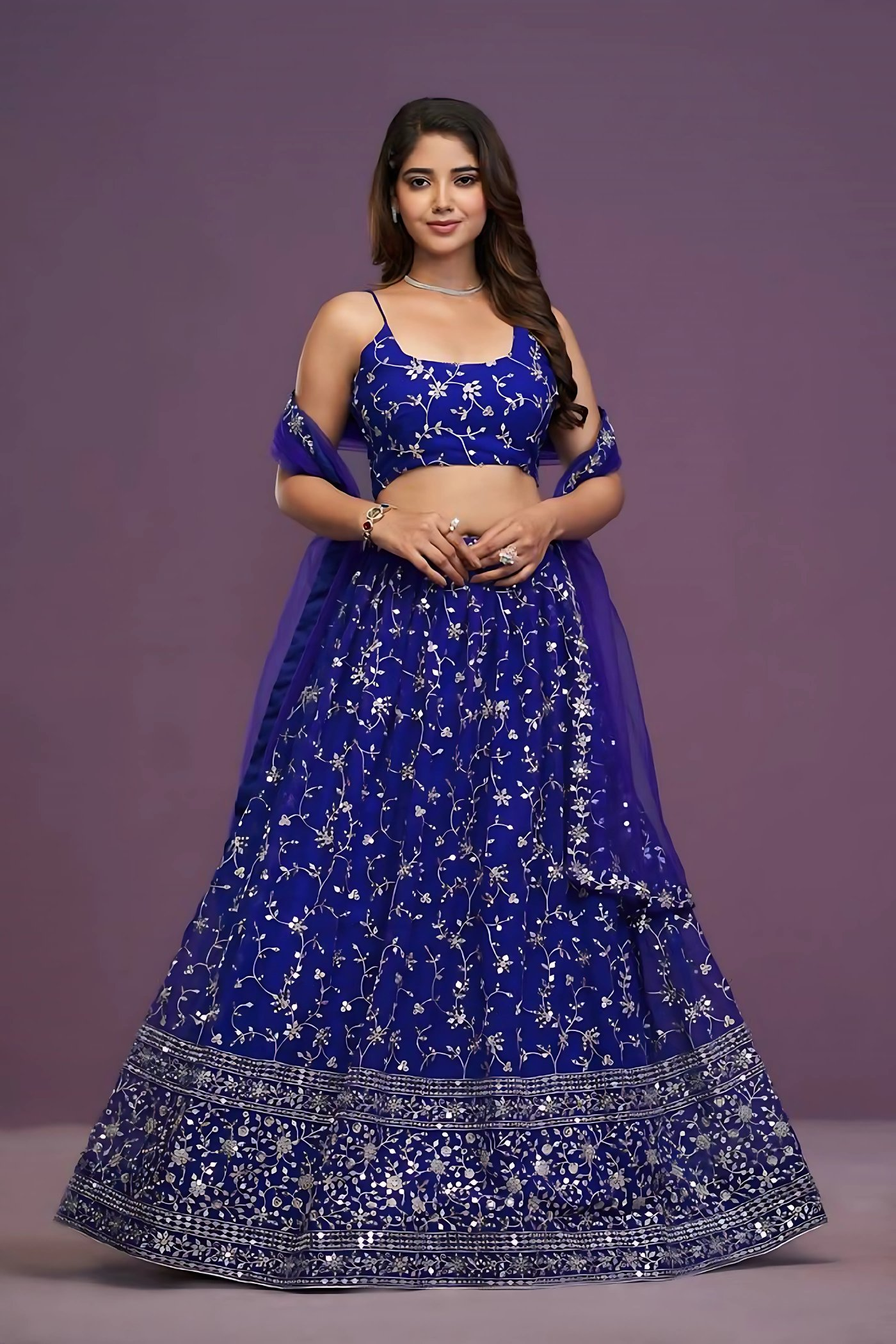 Lehenga Mart Designer Wedding Lehenga Choli For Women - Blue - Distacart