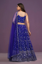 Thumbnail for Lehenga Mart Designer Wedding Lehenga Choli For Women - Blue - Distacart