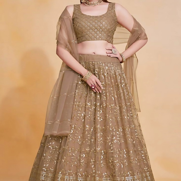 Lehenga Mart Designer Wedding Lehenga Choli For Women - Brown - Distacart