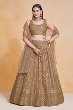 Thumbnail for Lehenga Mart Designer Wedding Lehenga Choli For Women - Brown - Distacart