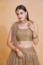 Thumbnail for Lehenga Mart Designer Wedding Lehenga Choli For Women - Brown - Distacart