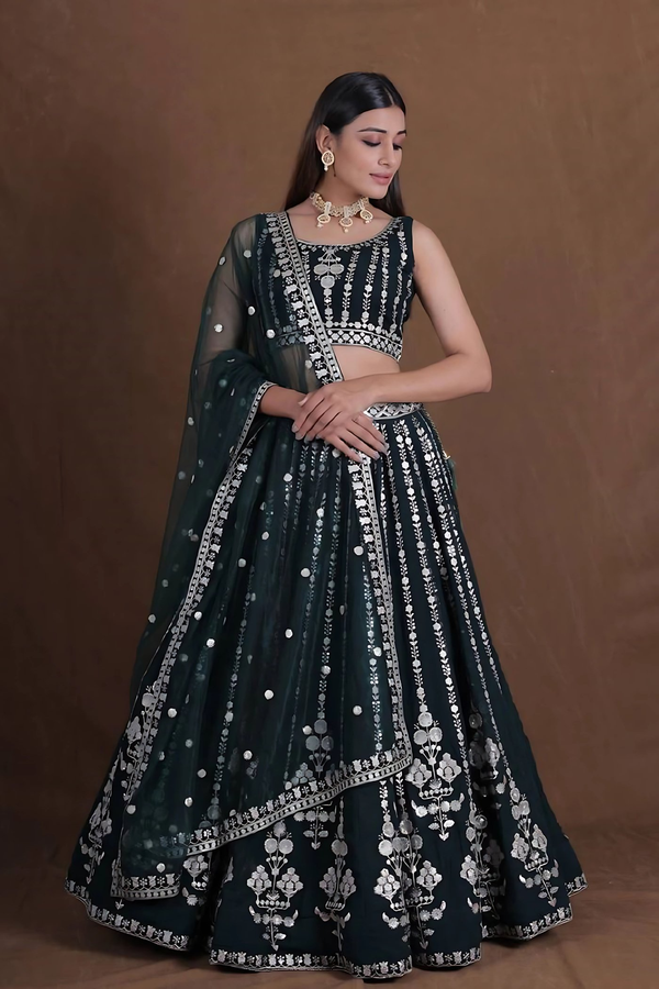 Lehenga Mart Designer Wedding Lehenga Choli For Women - Green - Distacart