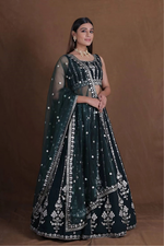 Thumbnail for Lehenga Mart Designer Wedding Lehenga Choli For Women - Green - Distacart