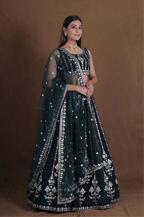 Lehenga Mart Designer Wedding Lehenga Choli For Women - Green - Distacart