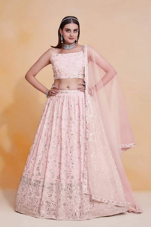 Lehenga Mart Designer Wedding Lehenga Choli For Women - Light Pink - Distacart