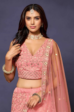 Thumbnail for Lehenga Mart Designer Wedding Lehenga Choli For Women - Baby Pink - Distacart