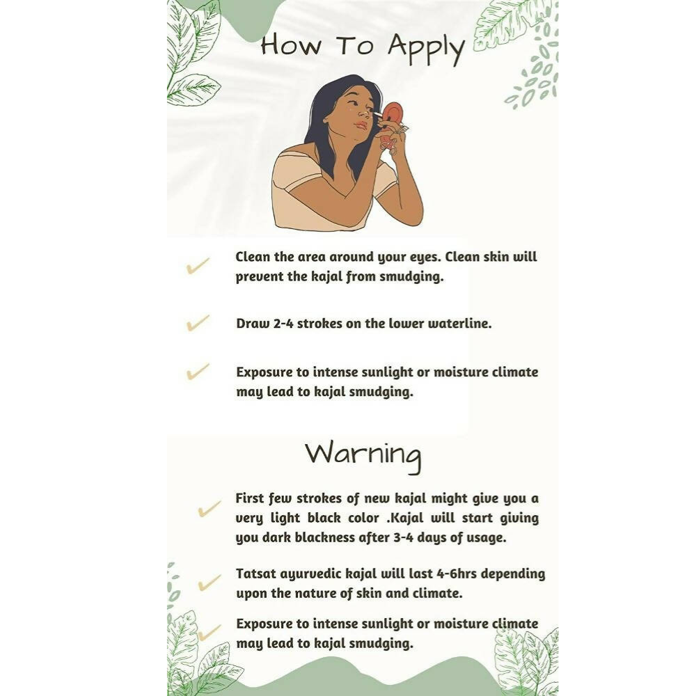 Tatsat 100% Natural Certified Ayurvedic Kajal With Pure Herbs