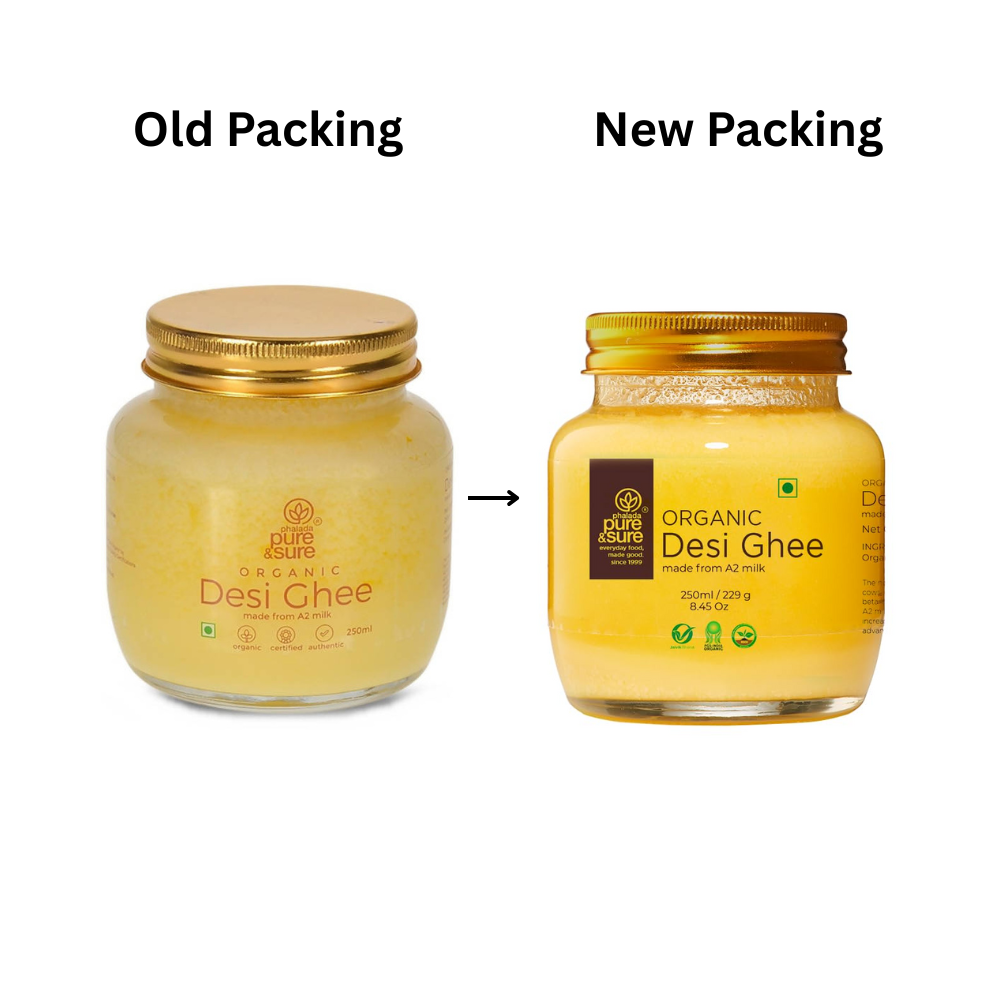 Pure & Sure Organic Desi Ghee | Fresh natutal cow ghee made by Bilona method (Curd Churned) with goodness of health - Distacart