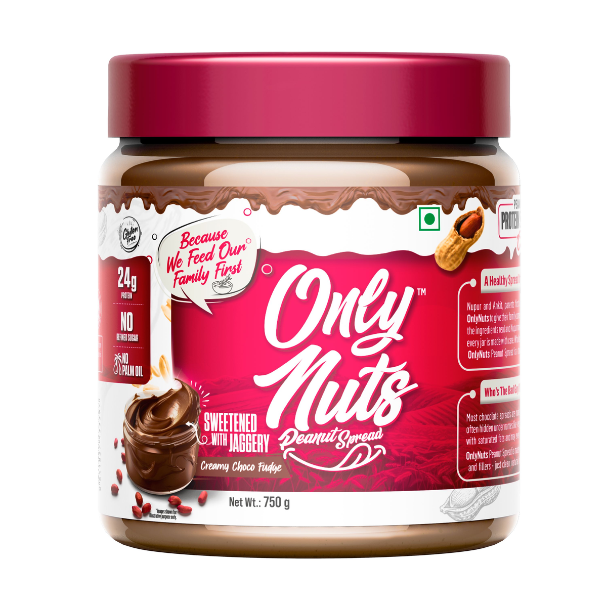 Doctor's Choice ONLY NUTS - Peanut Spread Creamy Choco Fudge