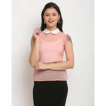 Thumbnail for Aastha Fashion Women's Light Pink Georgette Solid Casual Top - Distacart
