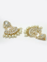 Thumbnail for NVR Women Gold-Plated Kundan Chandbali Earrings - Distacart