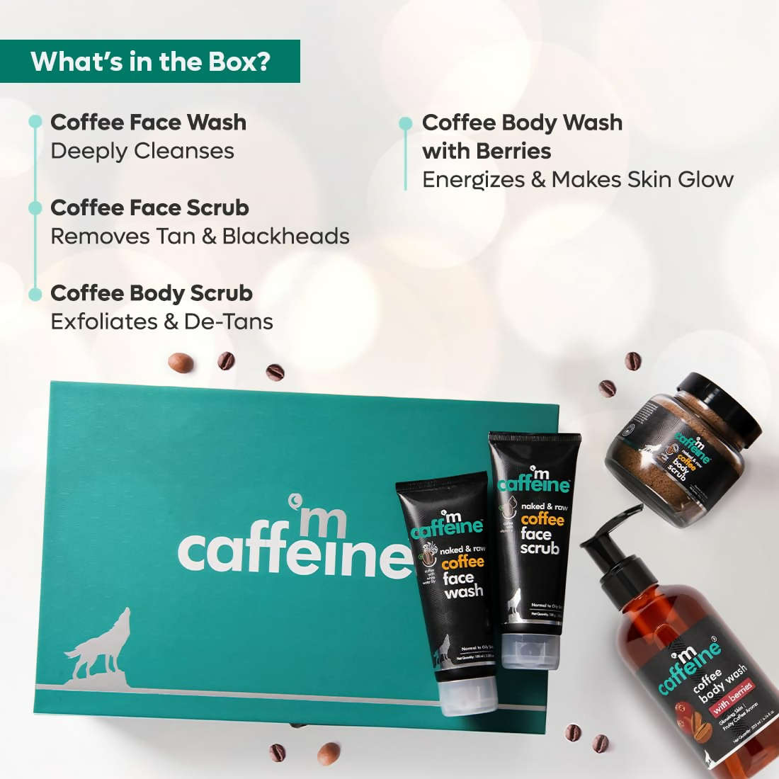 mCaffeine Shower Temptations Gift Set Kit For Women & Men - Distacart