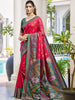 Shree Shyam Fashion Pochampalli Silk Red Saree - Distacart
