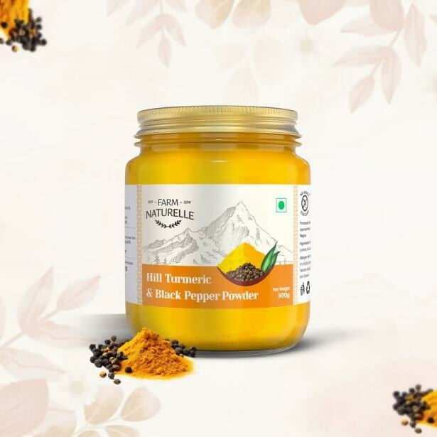Farm Naturelle Mountain Turmeric Powder High Curcumin with Black Pepper