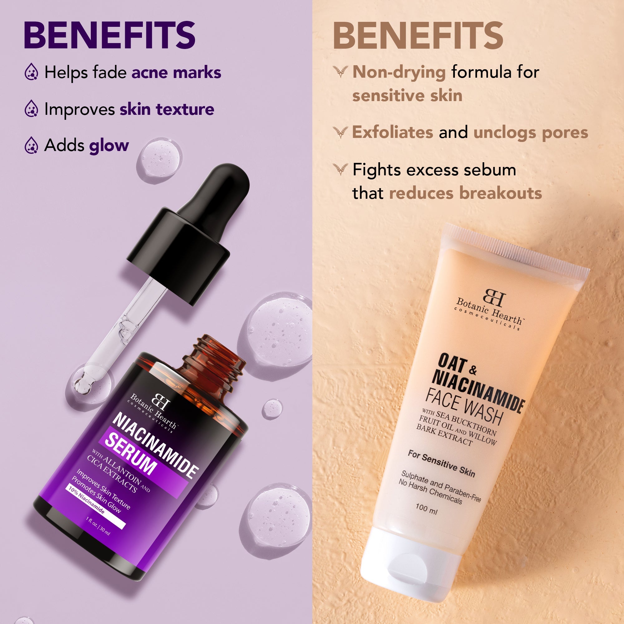 Botanic Hearth Niacinamide Face Serum with Oat & Niacinamide Face wash - Distacart