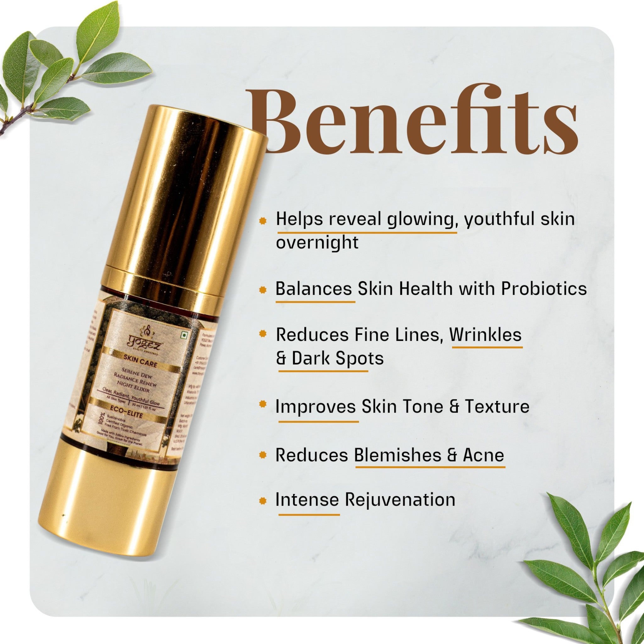 Yogez Serene Dew Radiance Renew Night Elixir - Distacart