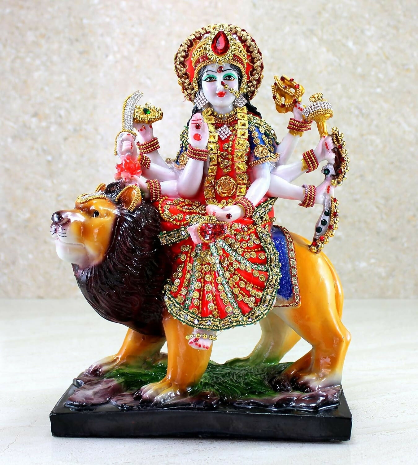 Esplanade Resin Maa Durga Mata Rani Sherawali Murti Idol - Distacart