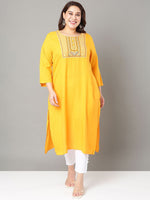 Thumbnail for Sztori Floral Embroidered Yoke Design Sequined Straight Kurta
