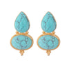 Nuyug 22K Gold Plated Turquoise Embrace Earrings - Distacart