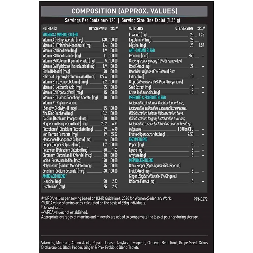 MuscleBlaze MB-VITE Multivitamin Tablets