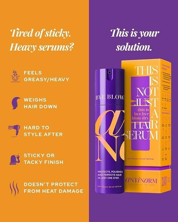 Antinorm Bye Bye Blow Dry Hair Serum - Distacart