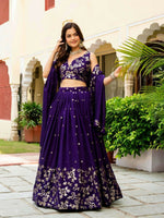 Thumbnail for Lehenga Mart Designer Indian Wedding Lehenga Choli-Blue - Distacart