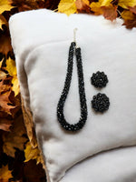 Thumbnail for Inhanns Noor-E-Jalwa – Handmade Crystal Bead Necklace / Necklace With Earrings -Adjustable - Black - Distacart