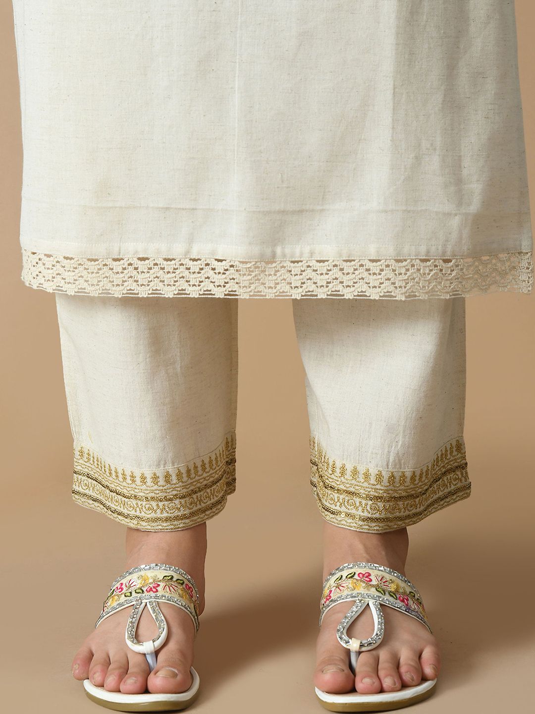 Sangria Sequined Pure Cotton A-Line Kurta