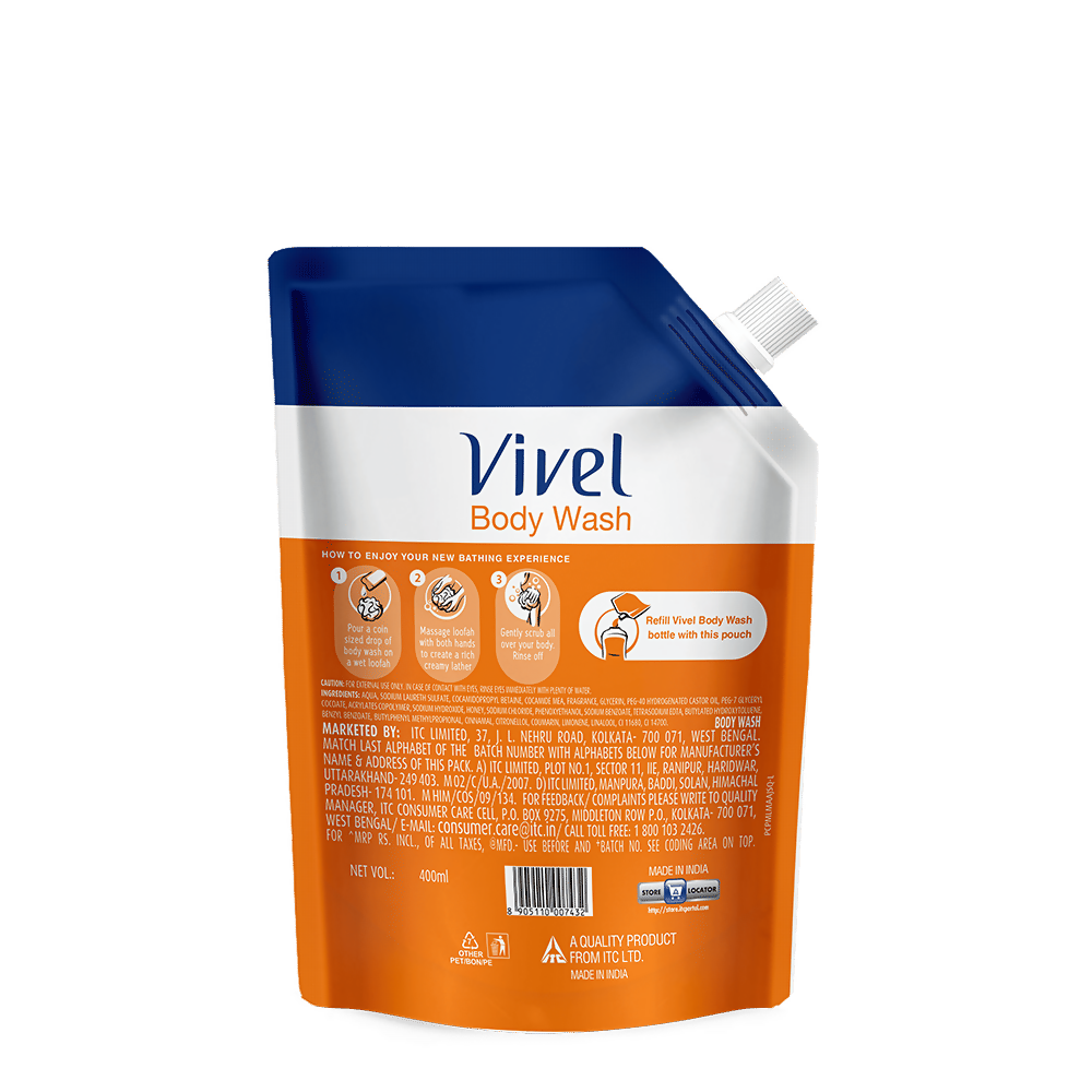 Vivel Moisturizing Bodywash Glycerin + Honey Refill Pack