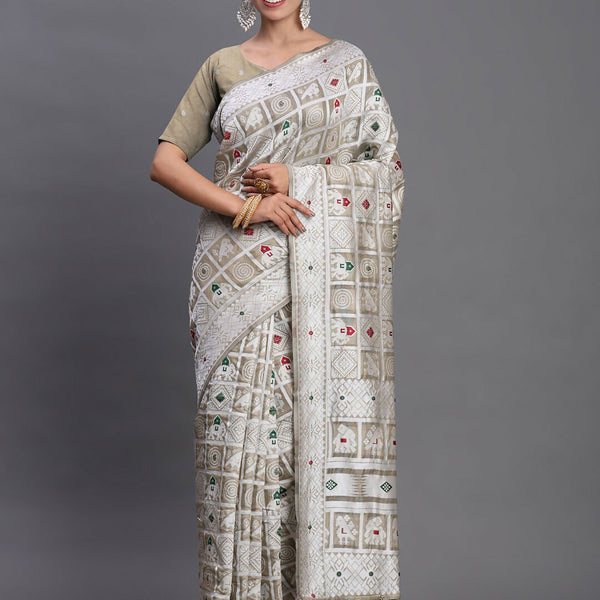 Astita Linen Cotton Beige Saree