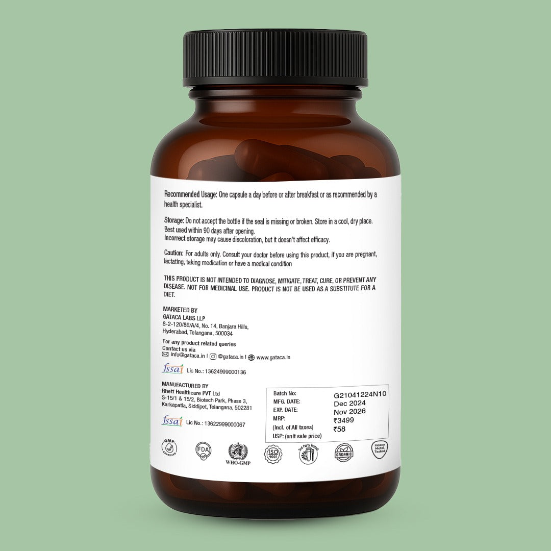 GATACA Pure β-NMN - 1000 mg Capsules, Backed by 21 Patents - Distacart
