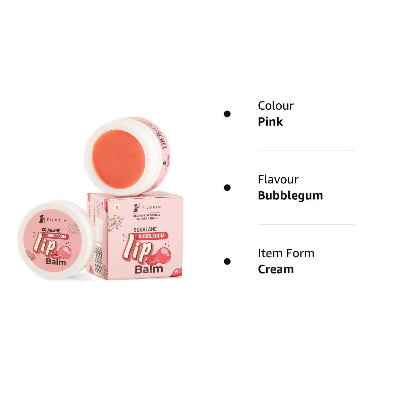 Pilgrim Spanish Lip Balm (Bubblegum) For Dark Lips, Soothing & Hydrating Dry & Chapped Lips - Distacart