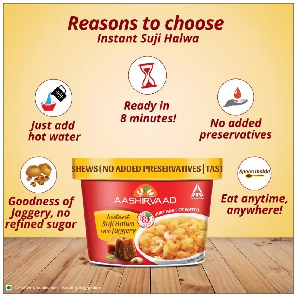 Aashirvaad Instant Suji Halwa with Jaggery - Distacart
