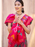 Thumbnail for Shree Shyam Fashion Grey Pochampally Silk Saree - Distacart