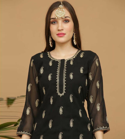 Joban Fashion Black Georgette Lehenga Set - Dista