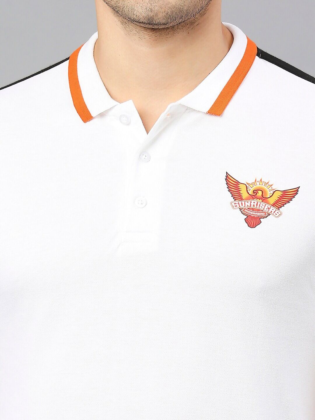 Fancode Sunrisers Hyderabad IPL Printed Polo Collar Cotton Sports T-shirt - Distacart