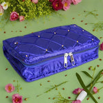 Thumbnail for Asmaani 7 Pocket Blue Satin Jewellery Kit