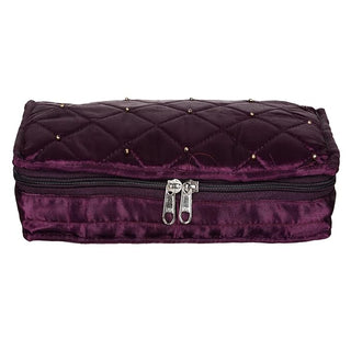 Asmaani 7 Pocket Wine Satin Jewellery Kit