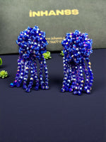Thumbnail for Inhanns Handmade Crystal Water Fall Earrings - Short - Blue Small - Distacart