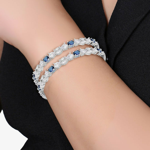 Women Partywear American Diamond Blue Bangles By House of Ree - Distacart