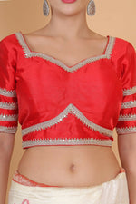 Thumbnail for Joban Fashion Silk Zari And Sequence Work Padded Blouse - Red