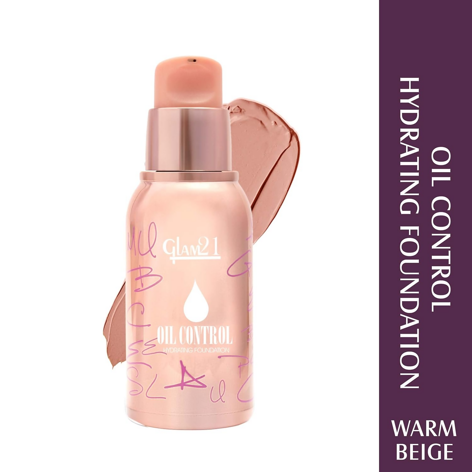 Glam21 Oil Control Hydrating Foundation - 02 Warm Beige - Distacart