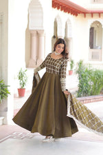 Thumbnail for Joban Fashion Mehndi Kurta Set Silk Sequins , Zari, Coding & Thread Embroidered work - Distacart