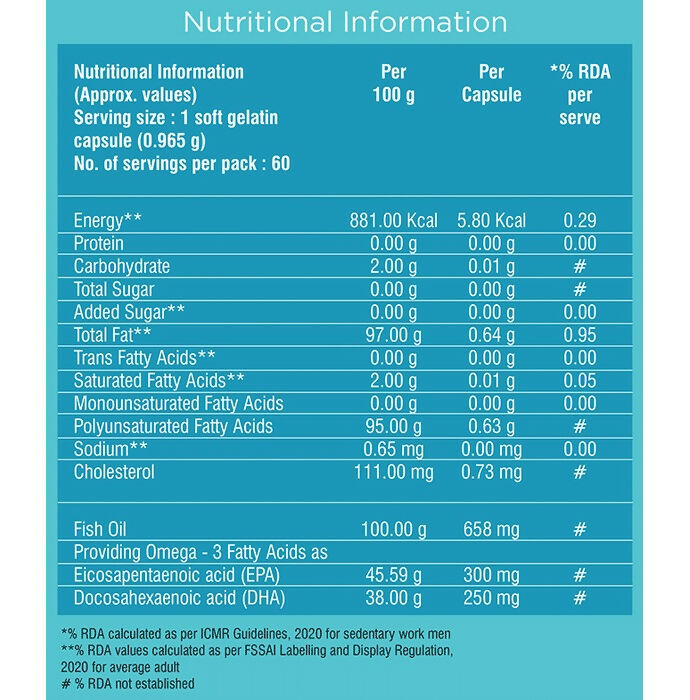 Healthyr-U Advanced Omega 3 Fish Oil Capsules - Distacart