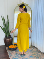 Thumbnail for The52 Yellow Women's Beautiful Embroidered Rayon Fabric with Straight Kurta, Pant and Dupatta Set - Distacart