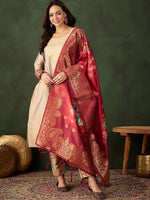Thumbnail for Sangria Woven Design Kurta & Trouser With Dupatta