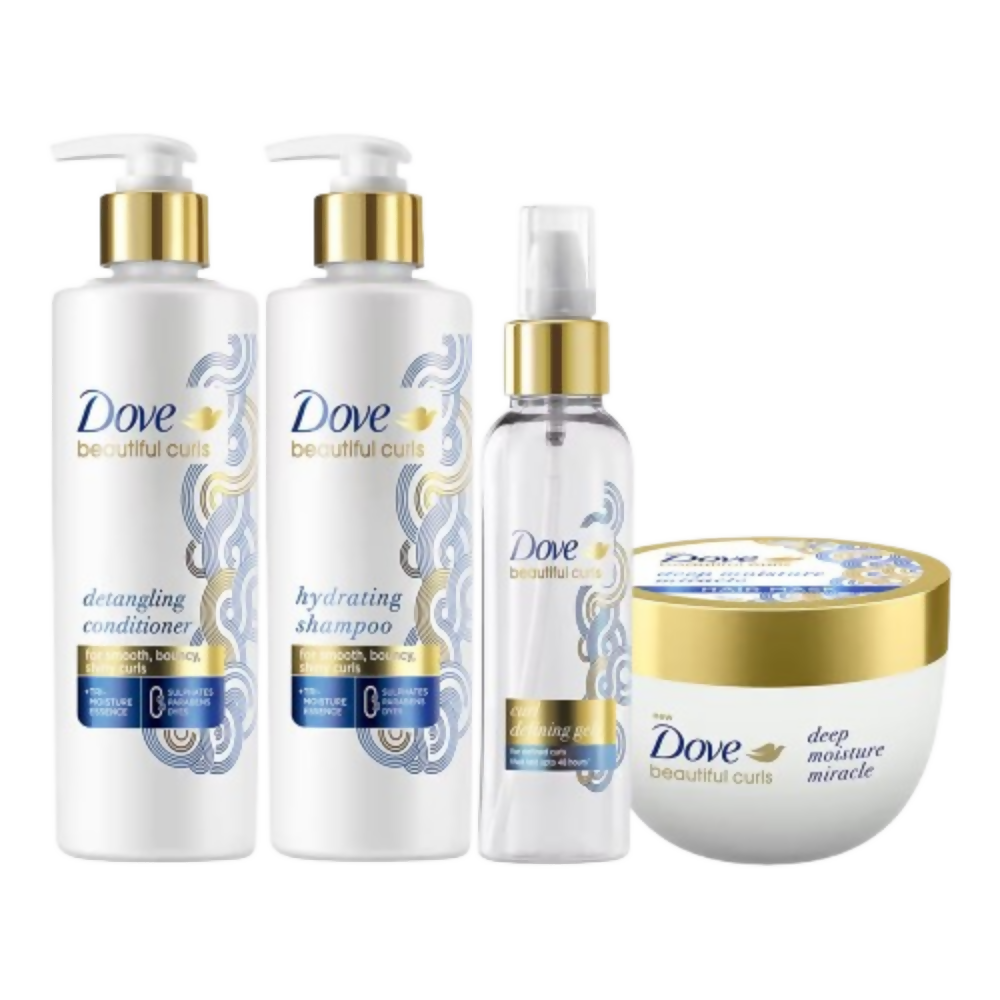 Dove Beautiful Curls Shampoo, Conditioner, Hair Mask & Hair Gel - Dista
